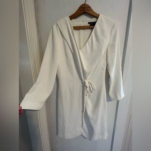 Armani Exchange size 8 dress with long sleeves and tie detail.